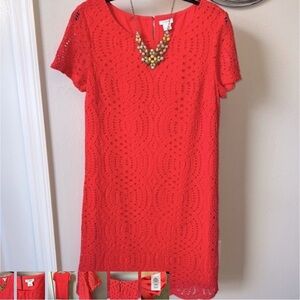 Vibrant Orange Sheath Mini Dress with Crew Neck for Weddings